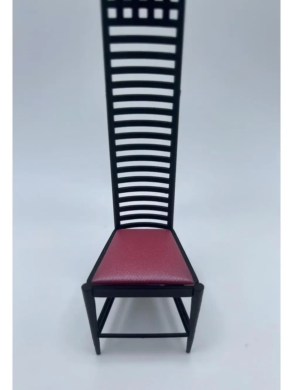 1:12 Scale Miniature MCM Chair Mid Century Modern, High Back Style Chair, Red